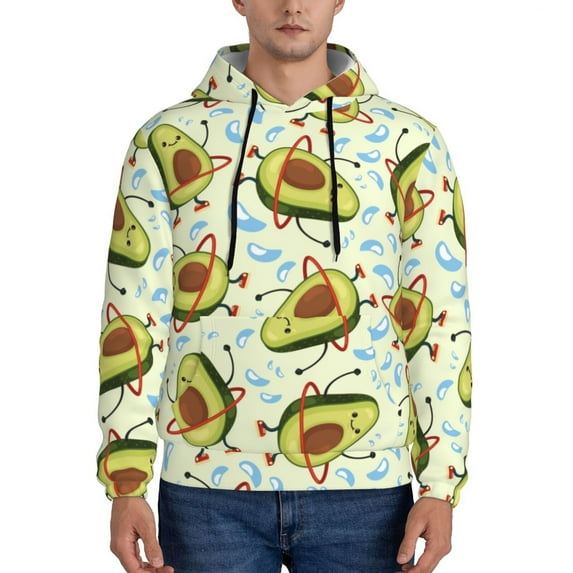 Bingfone Avocado Doing Sport Men'S Drawstring Hoodie Long Sleeve Pocket Sweatshirts-3x-Large
