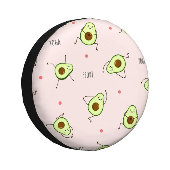 Bingfone Avocado Doing Sport Yoga Spare Tire Cover Weatherproof Universal Wheel Protectors For Rv Camper Travel Trailer Suv Truck 14 Inch