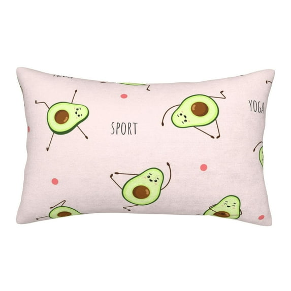 Bingfone Avocado Doing Sport Yoga Standard Size Pillowcase, Long Staple Pure Cotton Envelope Closure Pillow Cover,16"X24"