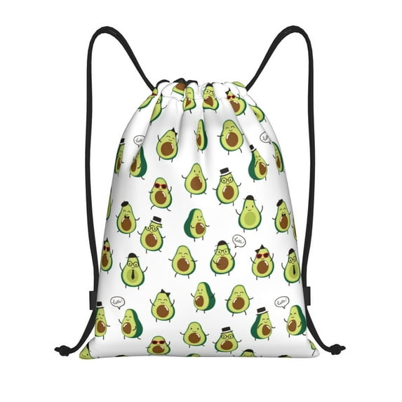 Bingfone Avocado Friends Drawstrings Backpacks Bags for Men Women Gym Drawstrings Bag-Medium