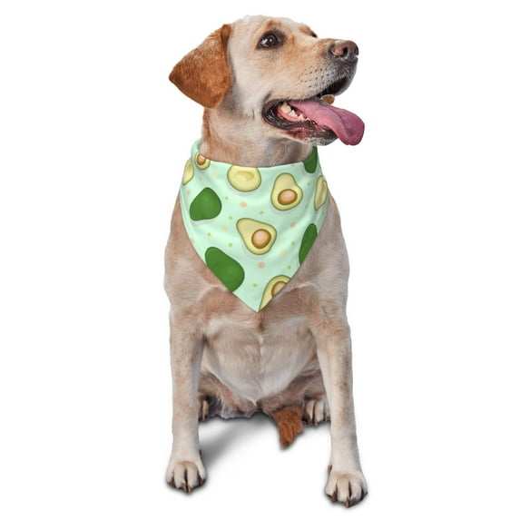 Bingfone Avocado-Washable Dog Scarf Triangle Adjustable Puppy Bandana Bib Handkerchief For Medium Large Dog Cat