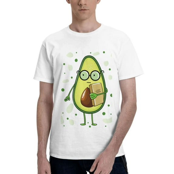 Bingfone Avocado With Glasses Men'S Loose Fit Short-Sleeve Pocket T-Shirt