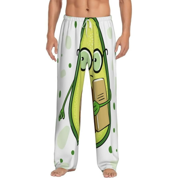 Bingfone Avocado With Glasses Mens All Over Print Sleep Pajama Pants-Medium