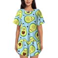 thumbnail image 1 of Bingfone Avocado and Hearts Print Pajamas Sets for Women Soft Short-Sleeved Pjs with Lounge Shorts Two Piece Sleepwear, 1 of 8