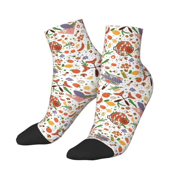 Bingfone BBQ Party1 Design Patterned Men's Women's Casual Cotton Socks