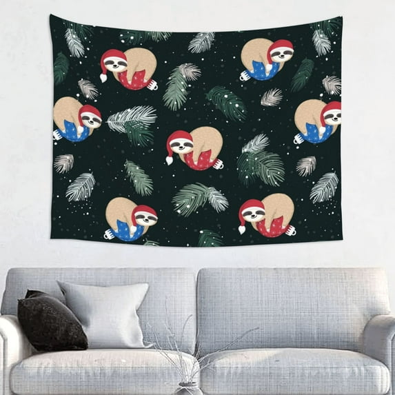 Bingfone Baby Sloths Sleeping Tapestry Wall Hanging Decor For Living Room Bedroom Dorm Classroom Office Decor 29x37 Inch