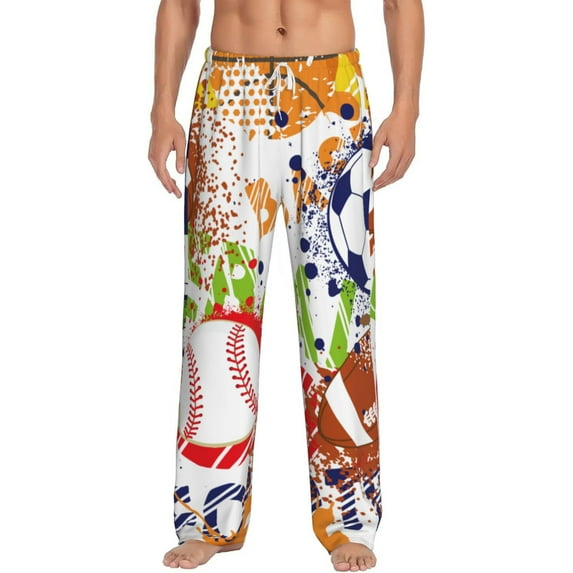 Bingfone Balls Mens All Over Print Sleep Pajama Pants-Small