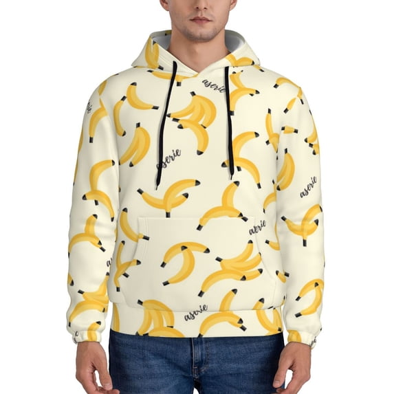 Bingfone Banana Men'S Drawstring Hoodie Long Sleeve Pocket Sweatshirts-Large