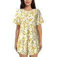 thumbnail image 1 of Bingfone Banana Print Pajamas Sets for Women Soft Short-Sleeved Pjs with Lounge Shorts Two Piece Sleepwear, 1 of 5