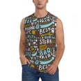 thumbnail image 1 of Bingfone Barbeque Pattern Men's Tank Tops Workout Sleeveless Tee Shirts Running Beach Tanks for Men-Medium, 1 of 4