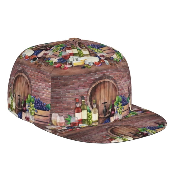 Bingfone Baseball Cap,Snapback Trucker Hat for Men & Women with Adjustable-Bottle Glass Red Wine