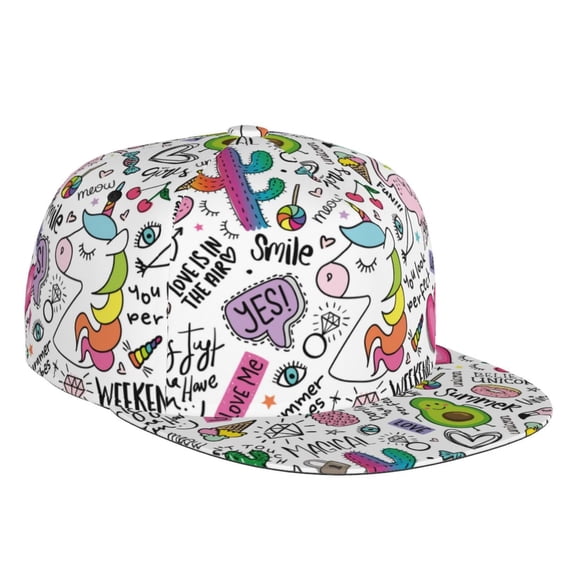 Bingfone Baseball Cap,Snapback Trucker Hat for Men & Women with Adjustable-Fun Animal with Unicorn