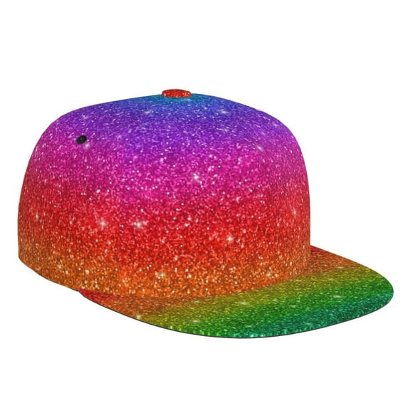 Bingfone Baseball Cap,Snapback Trucker Hat for Men & Women with Adjustable-Rainbow Glitter