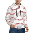thumbnail image 1 of Bingfone Baseballs Men'S Drawstring Hoodie Long Sleeve Pocket Sweatshirts-3x-Large, 1 of 9