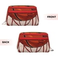 thumbnail image 1 of Bingfone Basketball Shot Print Leather Makeup Bag, Portable Hand-held Zipper Female Cosmetic Bag Toiletry Bag, Suitable for Home and Travel, 1 of 6