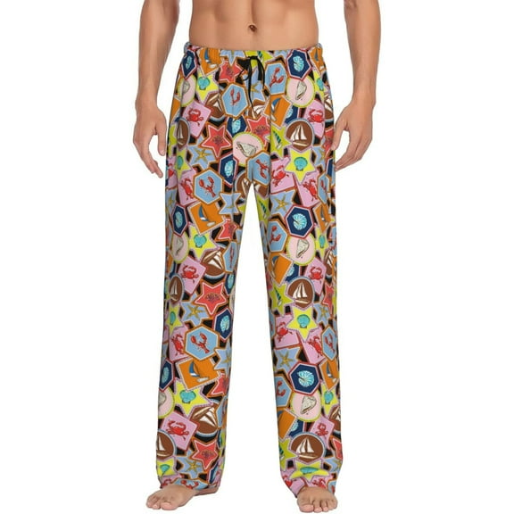 Bingfone Beach Life Mens All Over Print Sleep Pajama Pants-Small