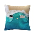 thumbnail image 1 of Bingfone Beach Linen Throw Pillow Covers Cushion Case Pocket Button Vintage Farmhouse Pillowcase for Sofa Couch Bed 16"x16", 1 of 9