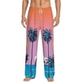 thumbnail image 1 of Bingfone Beach With Palm Trees Mens All Over Print Sleep Pajama Pants-Small, 1 of 9
