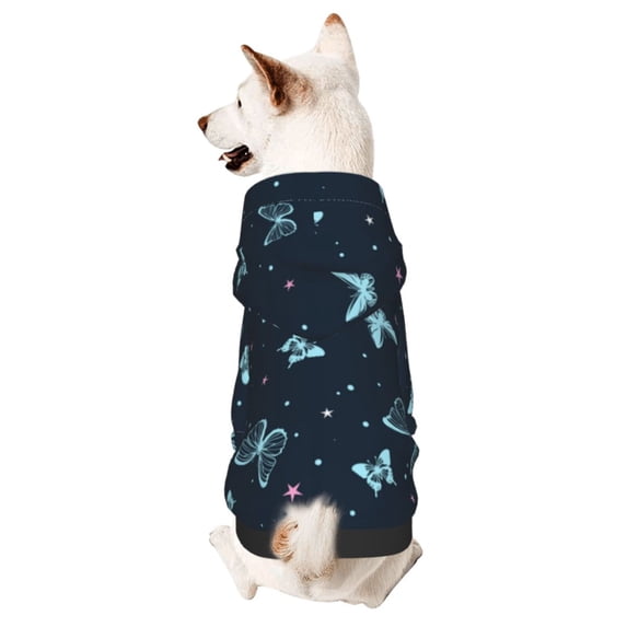 Bingfone Beautiful Butterflies Dog Clothes Hoodie, Pet Winter Coat,Puppy Sweatshirts for Small Dogs Boy Girl,Suitable for All Breeds-XX-Large