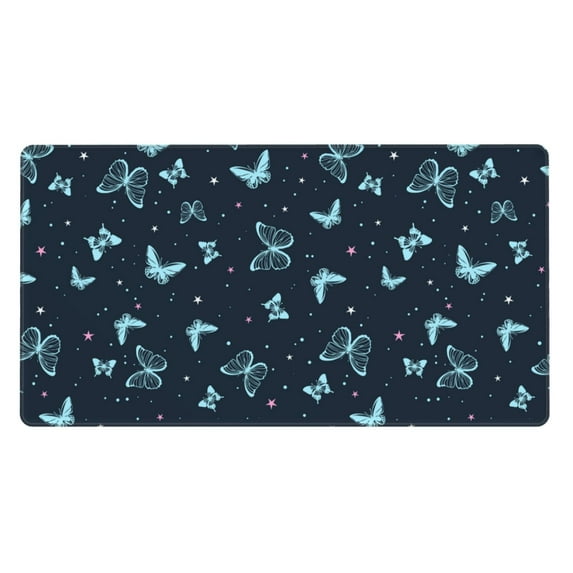Bingfone Beautiful Butterflies Large Gaming Mouse Pad,Extended Desk Mousepad With Stitched Edges,Non-Slip Base,29.5 X 16 In