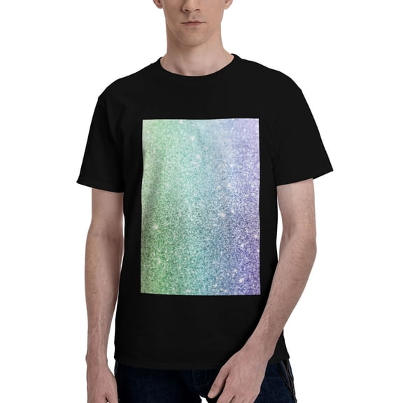 Bingfone Beautiful Glitter Men'S Loose Fit Short-Sleeve Pocket T-Shirt