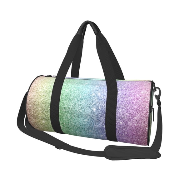 Bingfone Beautiful Glitter Print Gym Duffle Backpack for Men Women,Travel Weekender Carry-On Bags with Detachable Back Pack Straps for Traveling Overnight Climb Sports