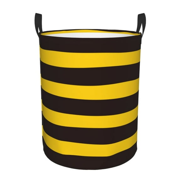 Bingfone Bee Stripe Waterproof Foldable Laundry Hamper Bucket With Handles For Storage Bin,Clothes Hamper (Medium)