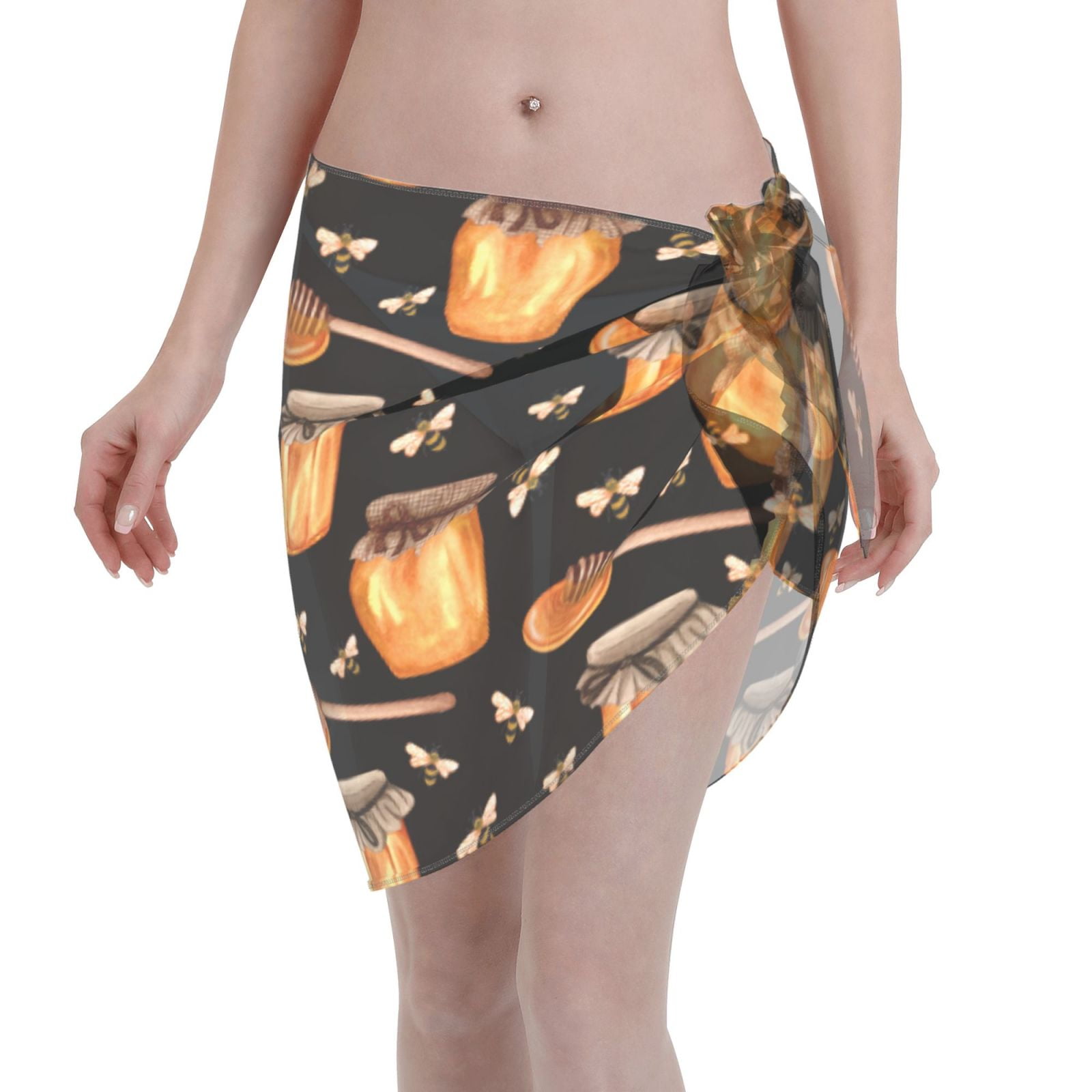 Bingfone Bee and Honey Women's Sarong Swimsuit Cover Ups Bathing Suit ...