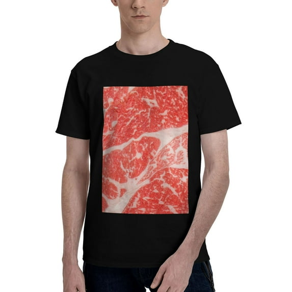 Bingfone Beef Steaks Men'S Loose Fit Short-Sleeve Pocket T-Shirt