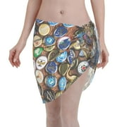 Bingfone Beer Caps Women's Sarong Swimsuit Cover Ups Bathing Suit Coverups Chiffon Beach Wrap Skirts