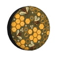 thumbnail image 1 of Bingfone Bees And Honeycombs Spare Tire Cover Weatherproof Universal Wheel Protectors For Rv Camper Travel Trailer Suv Truck 15 Inch, 1 of 9