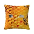 thumbnail image 1 of Bingfone Bees on Hive Honeycomb Linen Throw Pillow Covers Cushion Case Pocket Button Vintage Farmhouse Pillowcase for Sofa Couch Bed 16"x16", 1 of 9