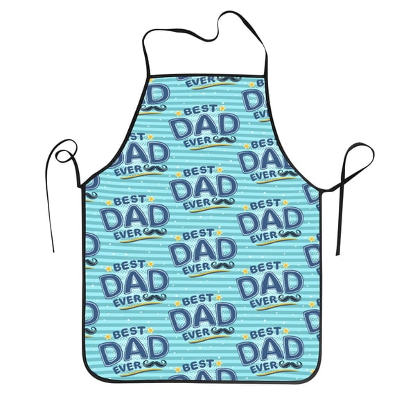 Bingfone Best Dad Ever for Tie-up Apron, Unisex Waterproof and Stain-Resistant Bib Apron for Kitchen Garden Painting