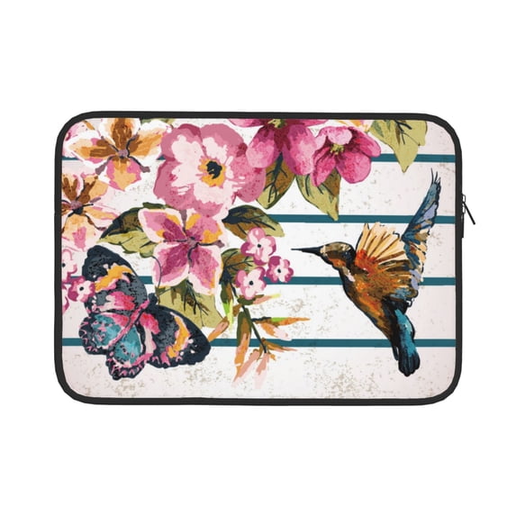 Bingfone Bird And Floral Laptop Sleeve Case 15 Inch, 360° Protective Computer Carrying Bag