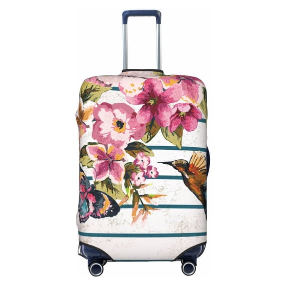 Bingfone Bird And Floral Luggage Cover Washable Suitcase Cover Protector Anti-Scratch Suitcase Cover Fits 18-32 Inch Luggage