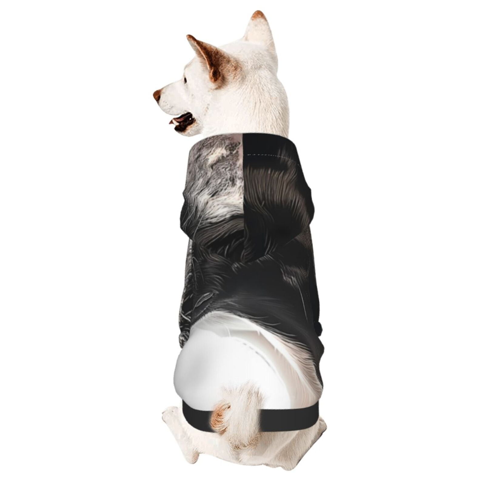 Bingfone Black And White Boston Terrier Dog Clothes Hoodie, Pet Winter