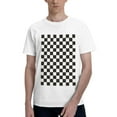 thumbnail image 1 of Bingfone Black And White Checkerboard Men'S Loose Fit Short-Sleeve Pocket T-Shirt, 1 of 7