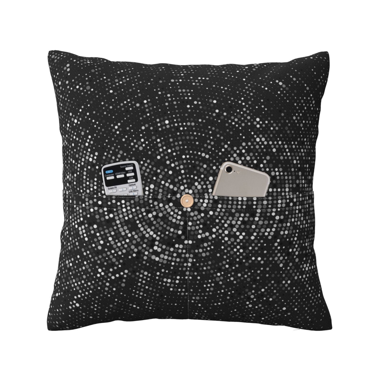 Bingfone Black And White Dotted Linen Throw Pillow Covers Cushion Case