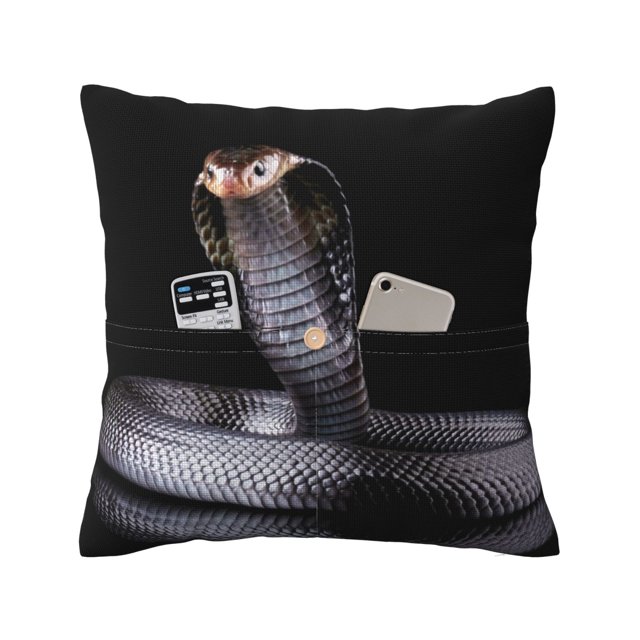 Bingfone Black Cobra Snake Linen Throw Pillow Covers Cushion Case
