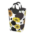 thumbnail image 1 of Bingfone Black Cow Print With Sunflowers Country Laundry Hamper,Large Canvas Fabric Lightweight Storage Basket Toy Organizer Dirty Clothes Collapsible, 1 of 6