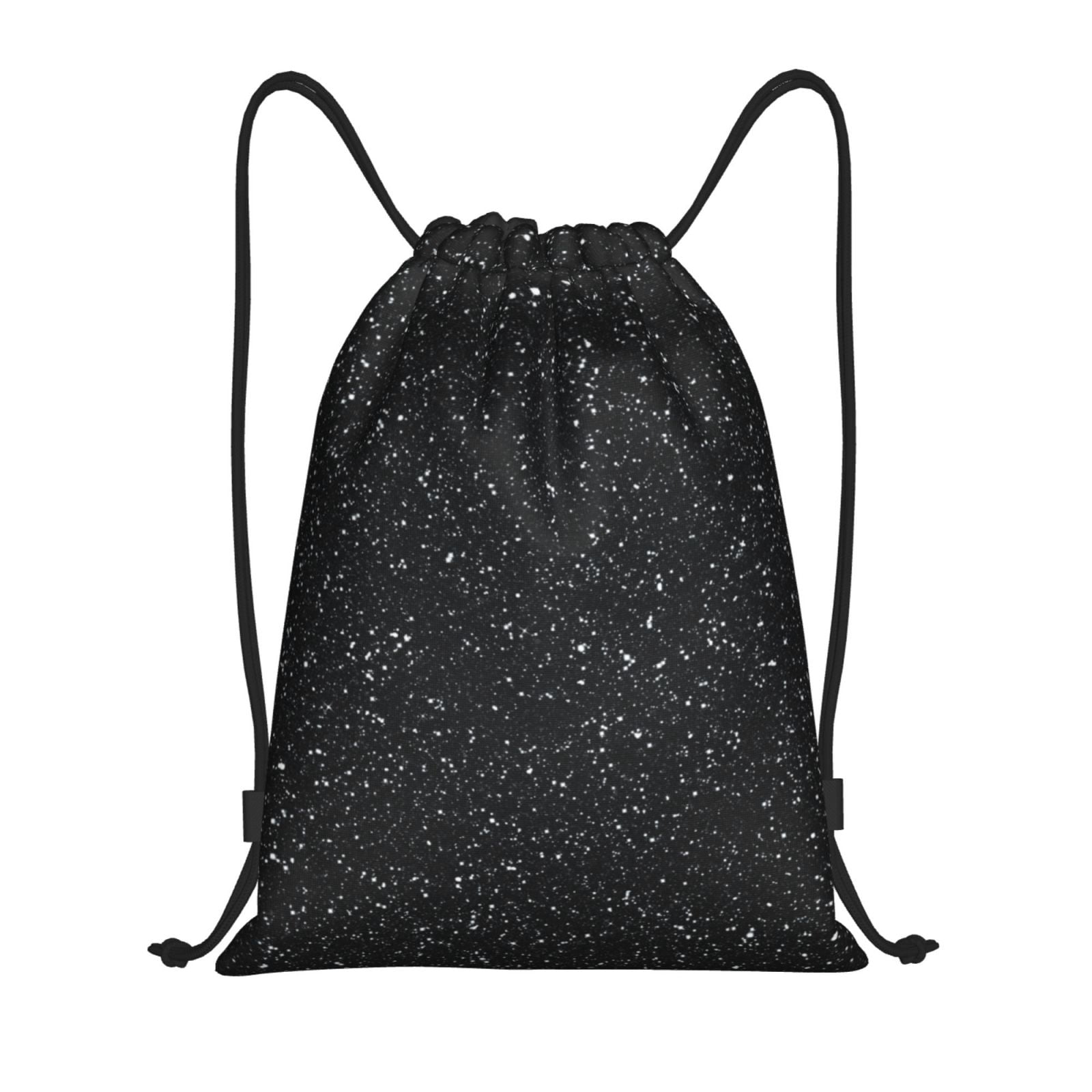 Bingfone Black Glitter Drawstrings Backpacks Bags For Men Women Gym ...