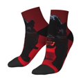 thumbnail image 1 of Bingfone Black Panther Red Background Design Patterned Men's Women's Casual Cotton Socks, 1 of 5