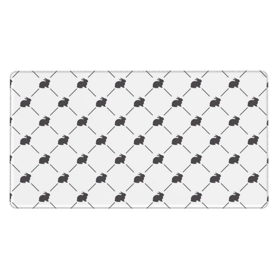 Bingfone Black Rabbit Large Gaming Mouse Pad,Extended Desk Mousepad with Stitched Edges,Non-Slip Base,Water Resist Keyboard Pad for Gamer, Office & Home, 29.5 x 16 in