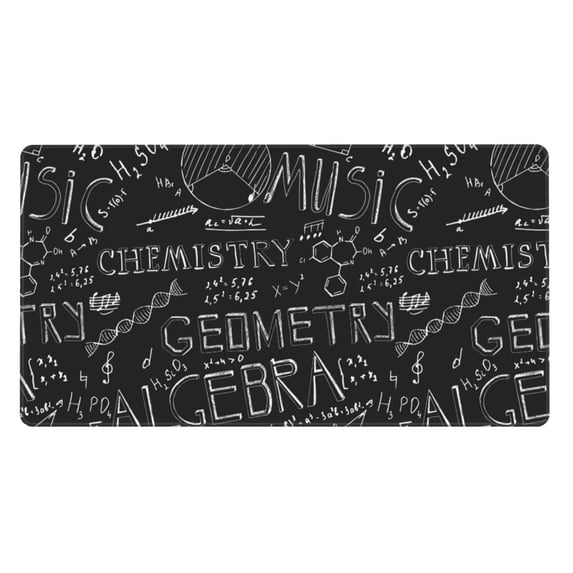 Bingfone Black Scientific Large Gaming Mouse Pad,Extended Desk Mousepad With Stitched Edges,Non-Slip Base,Water Resist Keyboard Pad For Gamer, Office & Home, 29.5 X 16 In