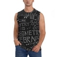 thumbnail image 1 of Bingfone Black Scientific Pattern Men's Tank Tops Workout Sleeveless Tee Shirts Running Beach Tanks for Men-Medium, 1 of 8