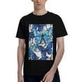 thumbnail image 1 of Bingfone Blue And White Butterflies Men'S Loose Fit Short-Sleeve Pocket T-Shirt, 1 of 7
