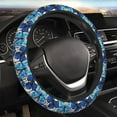 thumbnail image 1 of Bingfone Blue And White Butterflies Steering Wheel Cover - Universal 15 Inches Car Steering Wheel Covers Grip Auto Internal Accessories, 1 of 7