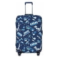 thumbnail image 1 of Bingfone Blue Bus Luggage Cover Washable Suitcase Cover Protector Anti-scratch Suitcase cover Fits 18-32 Inch Luggage, 1 of 8