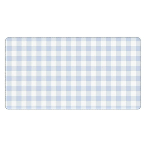 Bingfone Blue Checkboard Large Gaming Mouse Pad,Extended Desk Mousepad With Stitched Edges,Non-Slip Base,29.5 X 16 In