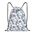 thumbnail image 1 of Bingfone Blue Flax Flowers Drawstrings Backpacks Bags for Men Women Gym Drawstrings Bag-Medium, 1 of 1